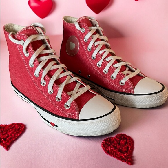 Converse Shoes - Converse, Chuck Taylor All-Star sucker love denim high top “RED”